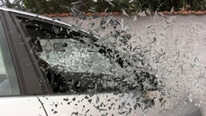 image of shattered car window glass